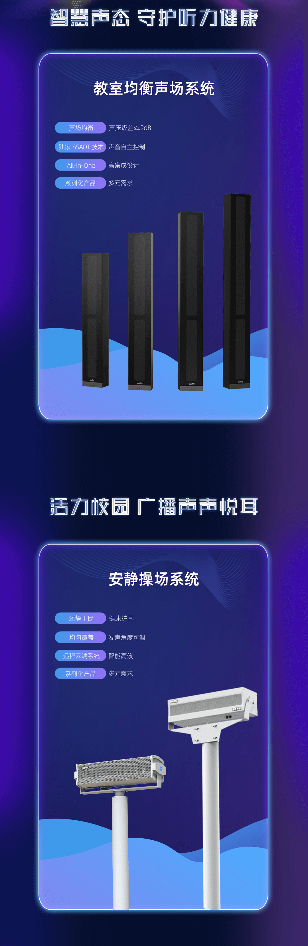 操場(chǎng)定向音箱，教室音響均衡擴(kuò)聲