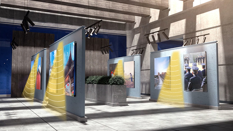 檔案館定向音響，定向發聲示意圖