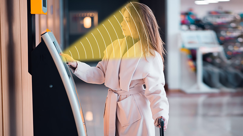 自助值機設備定向發(fā)聲示意圖