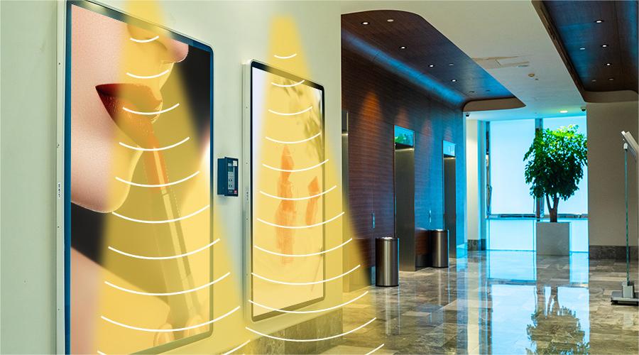 數字廣告標牌定向音響,定向發聲示意圖