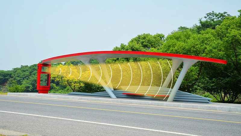 公交站臺集成定向音響,定向發(fā)聲示意圖