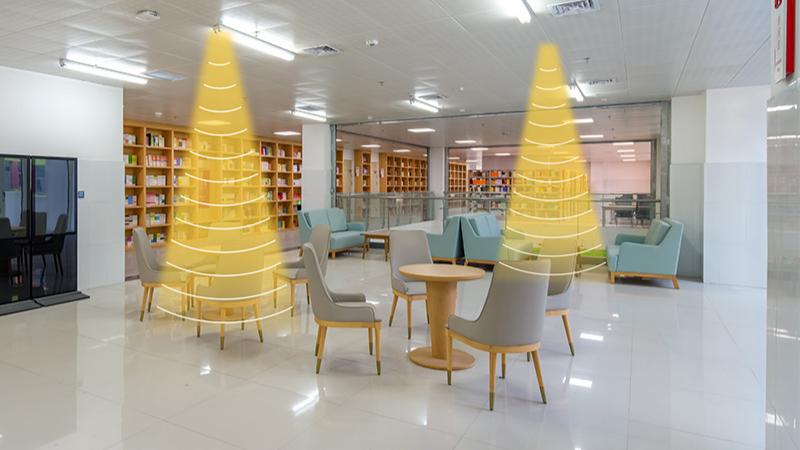 圖書館定向喇叭，定向發(fā)聲示意圖